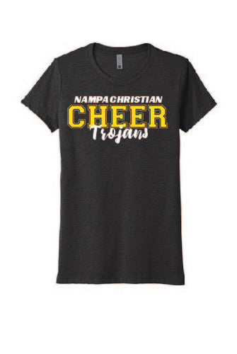 Next Level Apparel® Women’s Tri-Blend Tee NC Cheer logo (vintage Black)