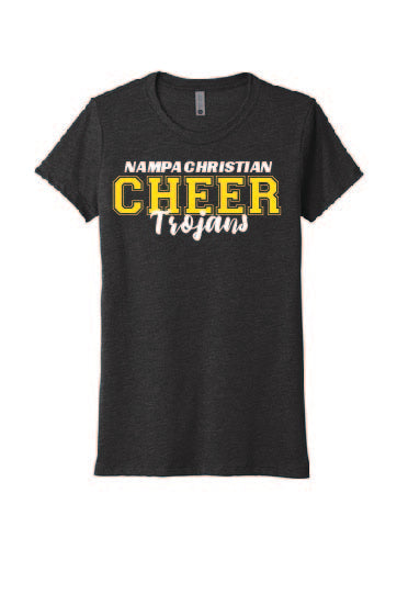 Next Level Apparel® Women’s Tri-Blend Tee NC Cheer logo (vintage Black)
