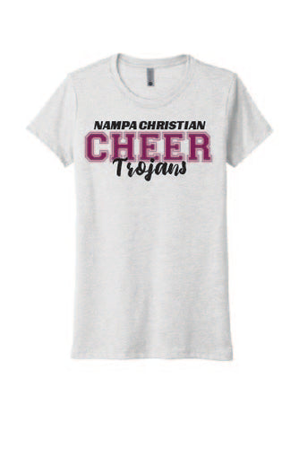 Next Level Apparel® Women’s Tri-Blend Tee NC Cheer logo (vintage white)