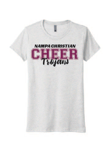 Next Level Apparel® Women’s Tri-Blend Tee NC Cheer logo (vintage white)