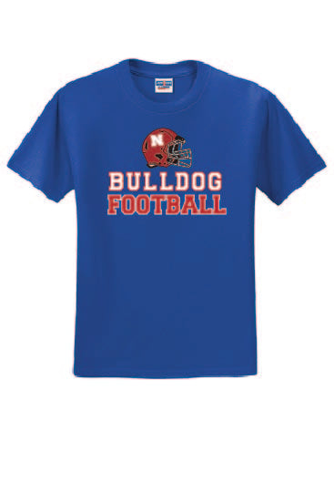 50/50 Gray T-shirt Helmet logo Royal